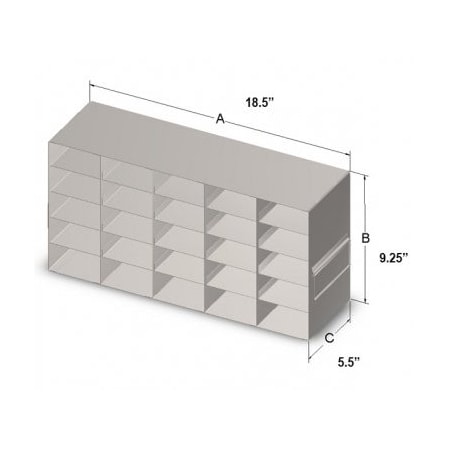 Custom Biogenic Freezer Rack, Upright, 96 Deep Plates, 5 Across x 5 Down 247556